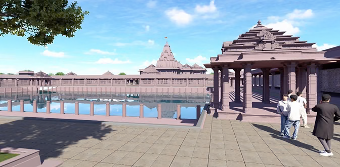 Official design showing Janaki Kund redevelopment at the new Punaura Dham temple complex